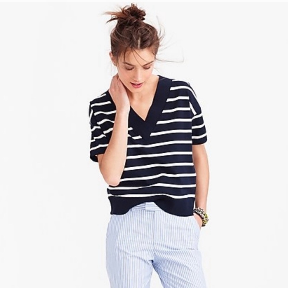 Jcrew XXS striped short sleeve sweater